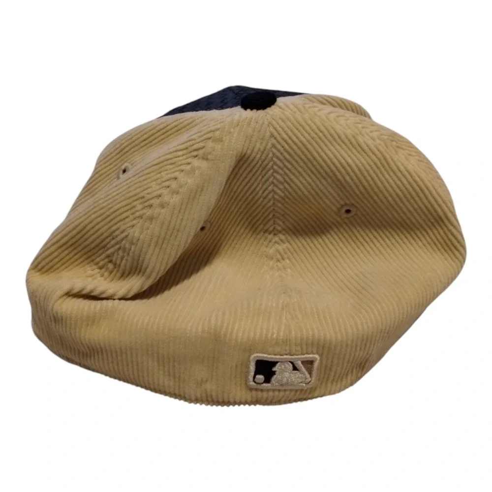 New Era Men's New York Yankees Weave-N-Cord Fitted Cap Hat‎ Size 7-1/4 Black Tan